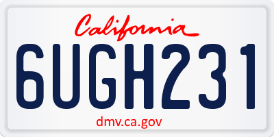CA license plate 6UGH231
