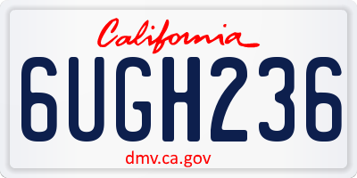 CA license plate 6UGH236