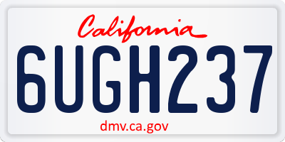 CA license plate 6UGH237