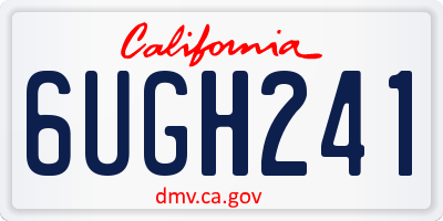 CA license plate 6UGH241