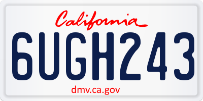 CA license plate 6UGH243
