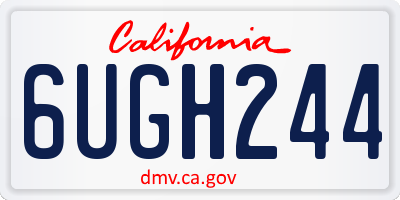 CA license plate 6UGH244