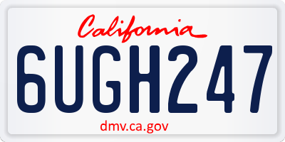 CA license plate 6UGH247