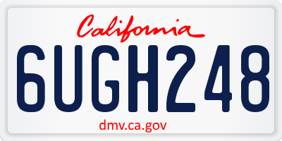 CA license plate 6UGH248
