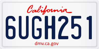 CA license plate 6UGH251