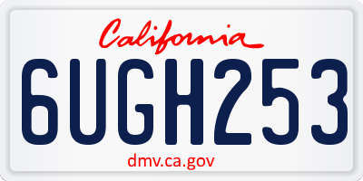CA license plate 6UGH253