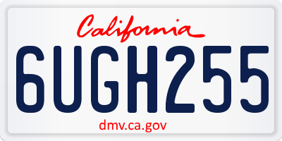 CA license plate 6UGH255