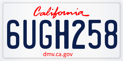 CA license plate 6UGH258