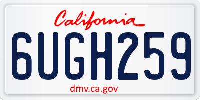 CA license plate 6UGH259