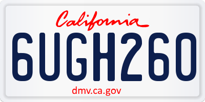 CA license plate 6UGH260