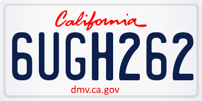 CA license plate 6UGH262