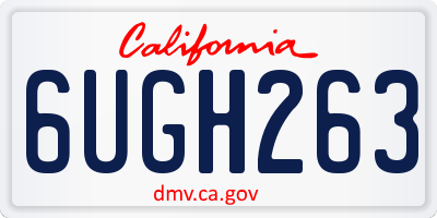 CA license plate 6UGH263