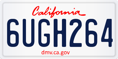 CA license plate 6UGH264