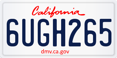 CA license plate 6UGH265