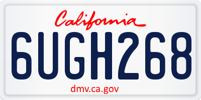 CA license plate 6UGH268