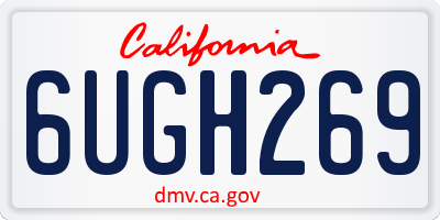 CA license plate 6UGH269