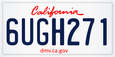 CA license plate 6UGH271