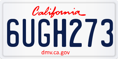 CA license plate 6UGH273