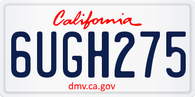 CA license plate 6UGH275