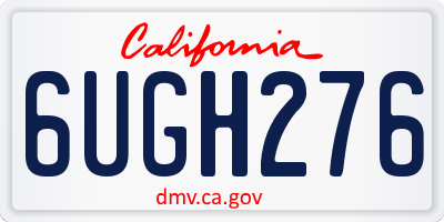 CA license plate 6UGH276