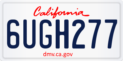 CA license plate 6UGH277