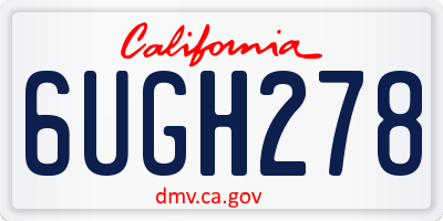 CA license plate 6UGH278