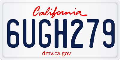 CA license plate 6UGH279