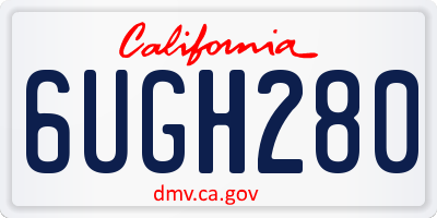 CA license plate 6UGH280