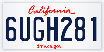 CA license plate 6UGH281