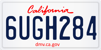 CA license plate 6UGH284