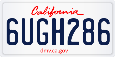 CA license plate 6UGH286