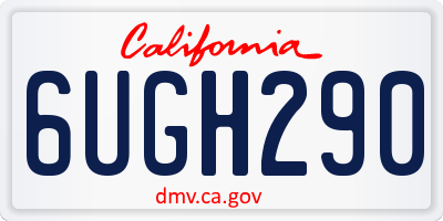 CA license plate 6UGH290