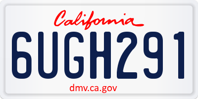 CA license plate 6UGH291