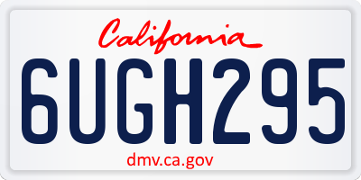CA license plate 6UGH295