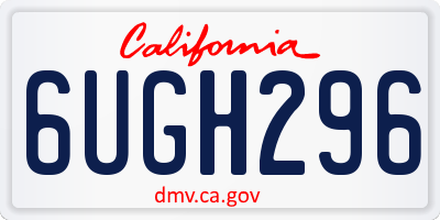 CA license plate 6UGH296