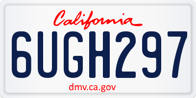 CA license plate 6UGH297