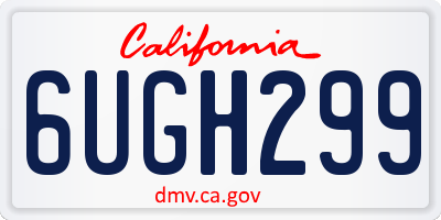 CA license plate 6UGH299