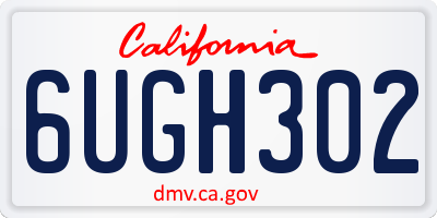 CA license plate 6UGH302