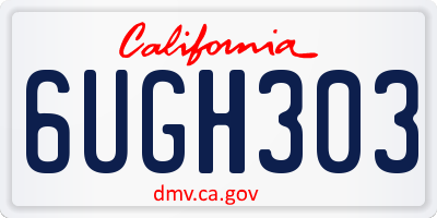 CA license plate 6UGH303