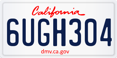 CA license plate 6UGH304