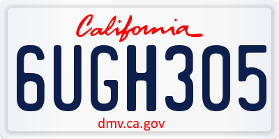 CA license plate 6UGH305