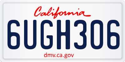 CA license plate 6UGH306