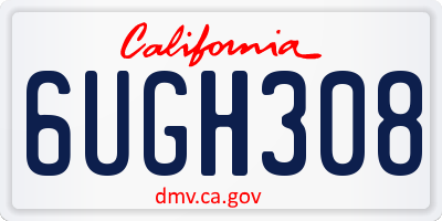 CA license plate 6UGH308