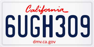 CA license plate 6UGH309