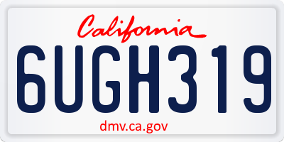 CA license plate 6UGH319