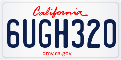 CA license plate 6UGH320