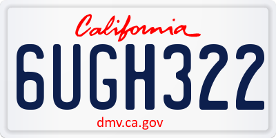 CA license plate 6UGH322