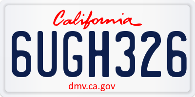 CA license plate 6UGH326