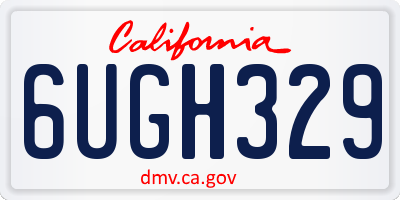 CA license plate 6UGH329