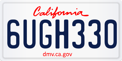 CA license plate 6UGH330